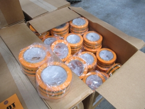 (568) ROLLS OF TAPE, SAFETY BARRIER TYPE, 2" X 36 YD SIZE, SUPERVISOR PAX. DATE ENTERED AR/MO/CWO TCR DESIGNATION, FLUORESCENT ORANGE COLOR, 1/2" BLACK LETTERING LAYOUT. LOADING & HANDLING FEE $15-4201